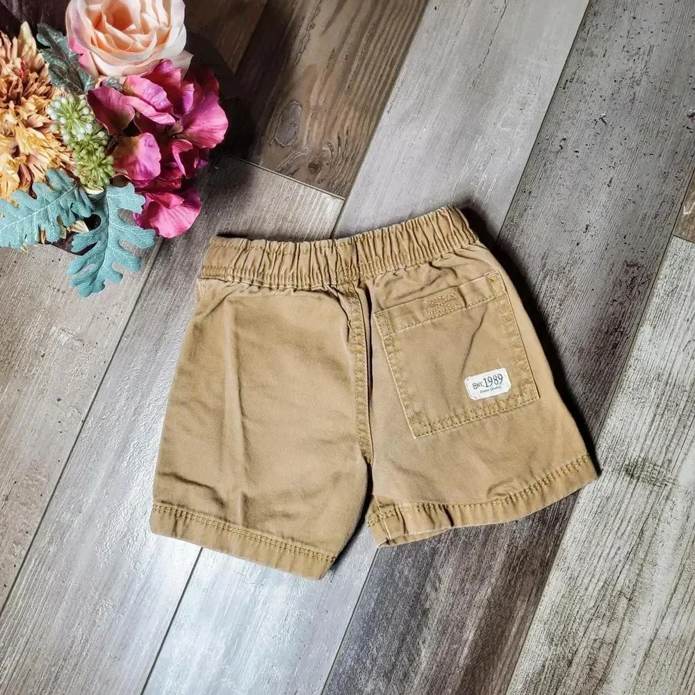 Place Toddler Boy Khaki Cotton Cargo Shorts Size 12-18m